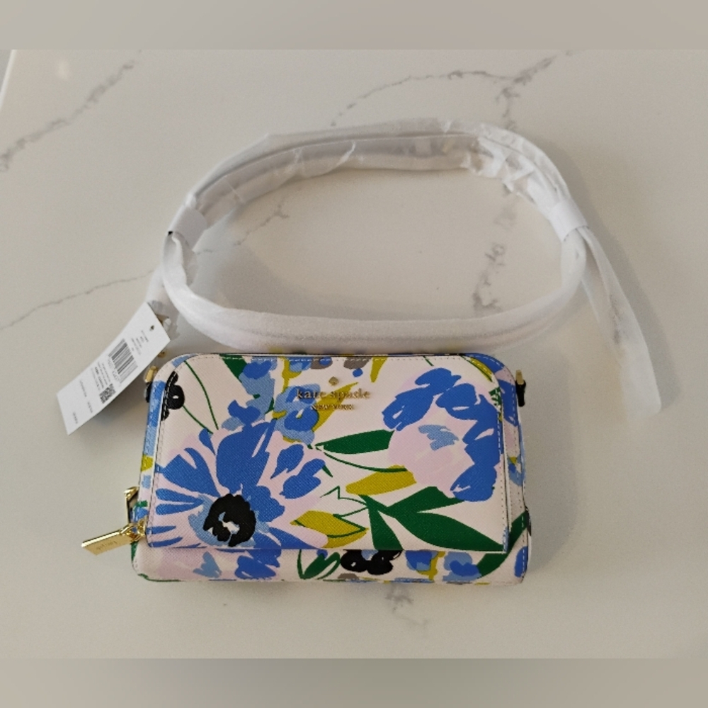 NWT Kate Spade Crossbody Bag - Vibrant Blue Floral - MSRP $259 - Picture 6 of 12